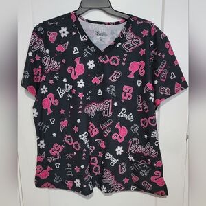 Barbie Print Scrub Top